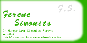 ferenc simonits business card